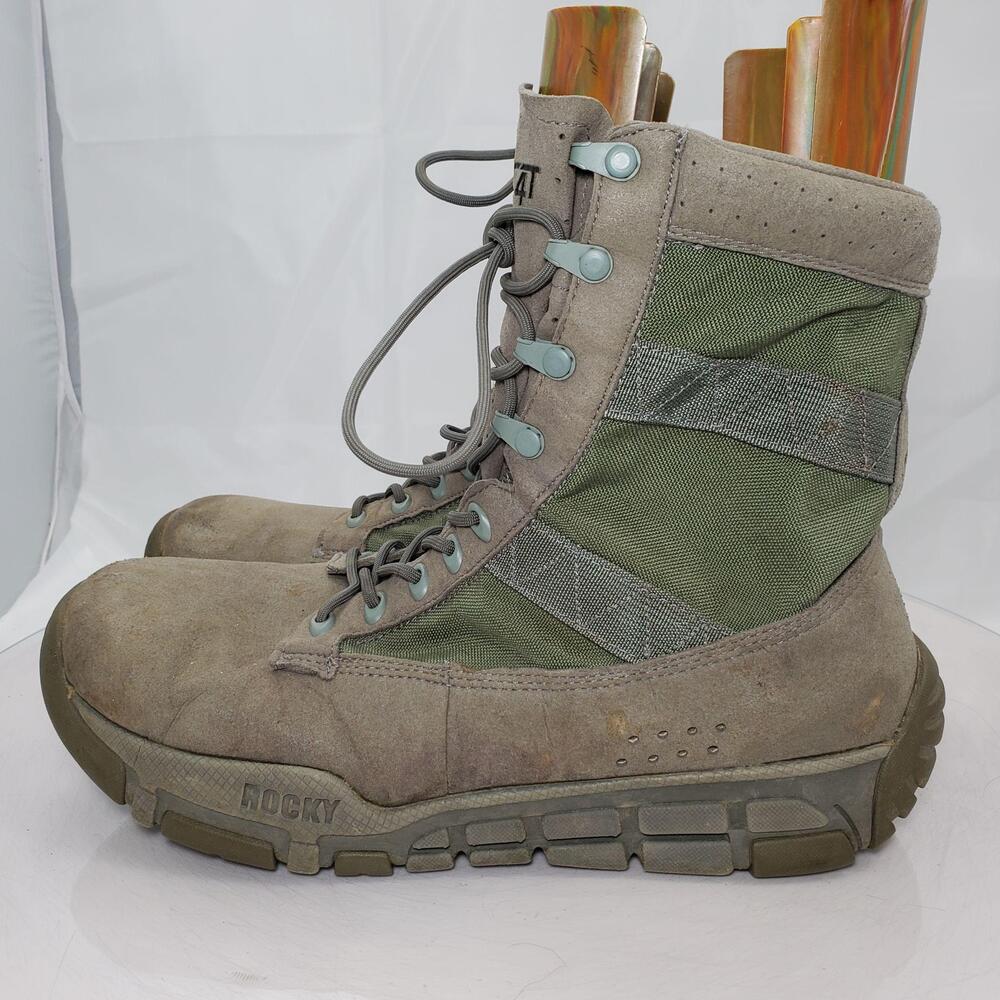 Rocky C4 Trainer Combat Boots Men 13 W Sage Green Suede Tactical Military